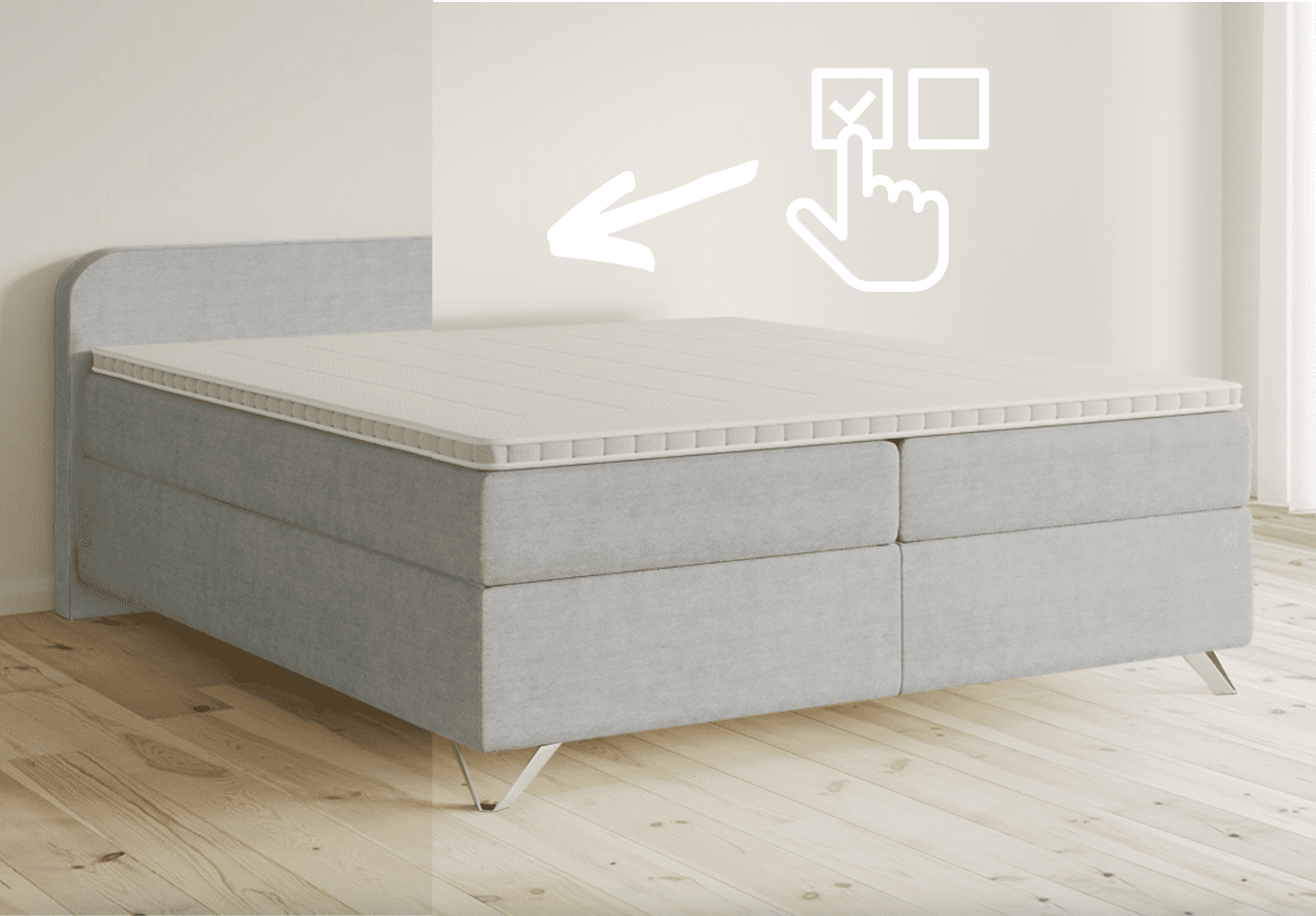 Perfekt für Daschschrägen: Boxspringbett ohne oder mit niedrigem Kopfteil