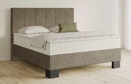 Mozart Boxspringbett Serie 5 Schubert 160x200 Feiner Stoff Taupe H4/H2 Königliche Matratze