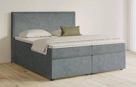 Mozart Boxspringbett Serie 5 Wagner 180x200 mit Bettkasten Samt Pastellblau H2/H3