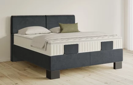 Mozart Boxspringbett Serie 5 Strauss 180x200 elektrisch Samt Anthrazit H3/H3 Königliche Matratze