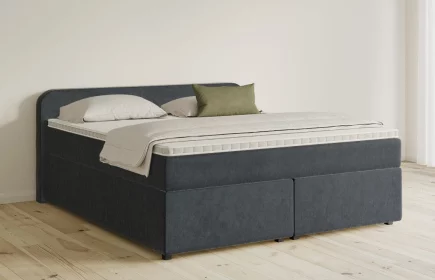 Mozart Boxspringbett Serie 5 Salieri 180x200 mit Bettkasten Samt Anthrazit H3/H3