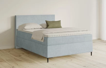 Mozart Boxspringbett Serie 5 Bach 140x200 Feiner Stoff Pastellblau H3