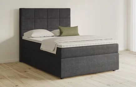 Mozart Boxspringbett Serie 5 Schubert 140x200 mit Bettkasten Feiner Stoff Anthrazit H3