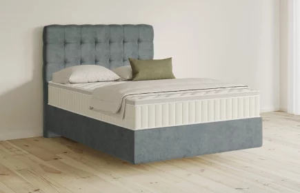 Mozart Boxspringbett Serie 5 Haydn 140x200 Samt Pastellblau H3 schwebend Königliche Matratze