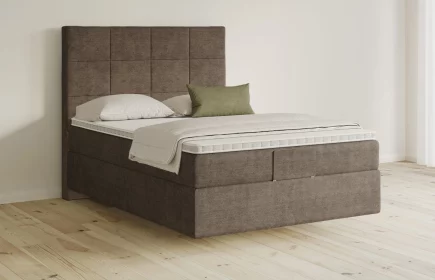 Mozart Boxspringbett Serie 5 Schubert 140x220 elektrisch Feiner Stoff Braun H2 schwebend