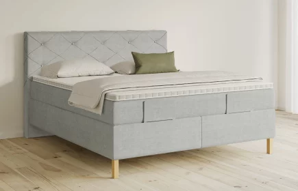 Mozart Boxspringbett Serie 5 Brahms 180x220 elektrisch Feiner Stoff Silbergrau H3/H3