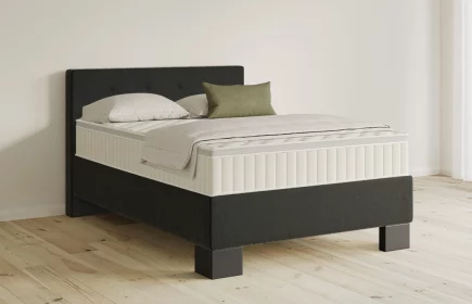 Mozart Boxspringbett Serie 5 Clementi 140x200 Samt Schwarz H3 Königliche Matratze