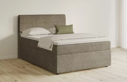 Mozart Boxspringbett Serie 5 Strauss 140x200 mit Bettkasten Feiner Stoff Taupe H4
