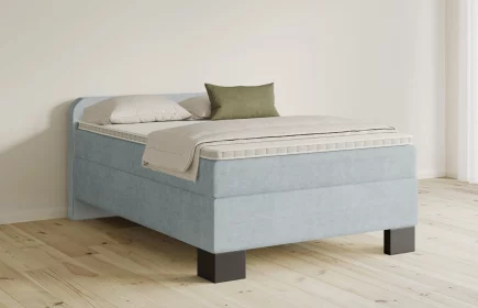 Mozart Boxspringbett Serie 5 Salieri 90x200 Feiner Stoff Pastellblau H3