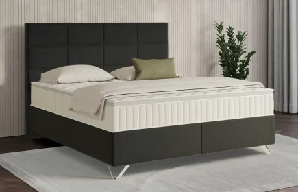 Mozart Boxspringbett Serie 7 Soler 180x200 Samt Schwarz H3/H3 Königliche Matratze