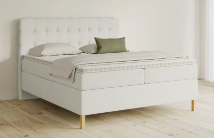 Mozart Boxspringbett Serie 5 Haydn 180x200 Samt Crèmeweiß H3/H3