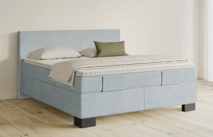 Mozart Boxspringbett Serie 5 Bach 180x200 elektrisch Feiner Stoff Pastellblau H3/H3