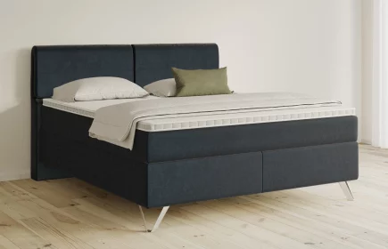 Mozart Boxspringbett Serie 5 Strauss 180x200 Samt Dunkelblau H4/H3