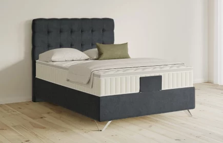 Mozart Boxspringbett Serie 5 Haydn 140x200 elektrisch Samt Anthrazit H3 Königliche Matratze