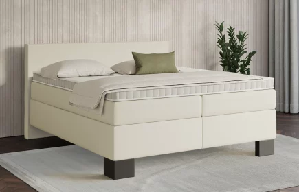 Mozart Boxspringbett Serie 7 Bach 200x200 Kunstleder Crème H3