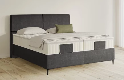 Mozart Boxspringbett Serie 5 Strauss 180x200 elektrisch Feiner Stoff Anthrazit H2/H2 Königliche Matratze