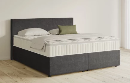 Mozart Boxspringbett Serie 5 Bach 180x200 mit Bettkasten Feiner Stoff Anthrazit H4/H3 Königliche Matratze
