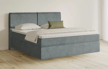 Mozart Boxspringbett Serie 5 Strauss 180x200 Samt Pastellblau H3/H3 schwebend