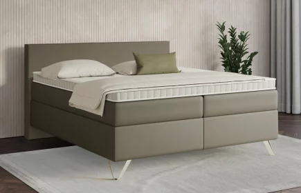 Mozart Boxspringbett Serie 7 Bach 160x200 Kunstleder Khaki H3/H3