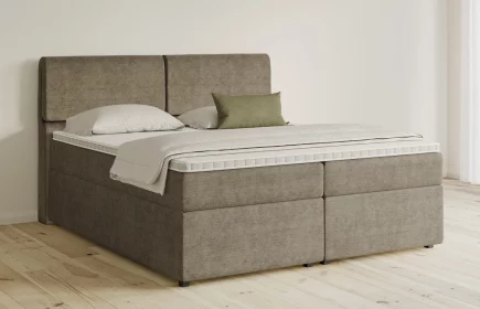 Mozart Boxspringbett Serie 5 Strauss 180x210 mit Bettkasten Feiner Stoff Taupe H2/H3