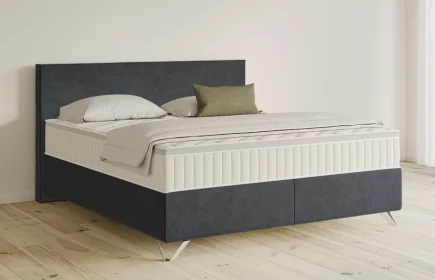 Mozart Boxspringbett Serie 5 Bach 180x200 Samt Anthrazit H4/H3 Königliche Matratze