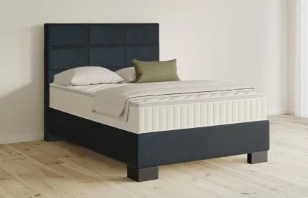 Mozart Boxspringbett Serie 5 Soler 90x200 Samt Dunkelblau H2 Königliche Matratze