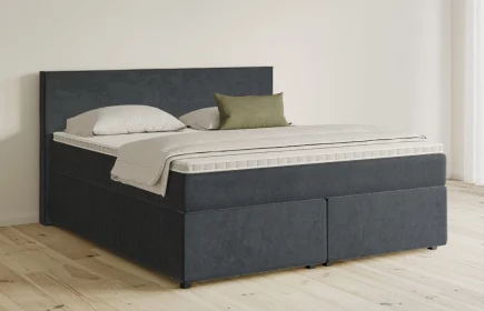 Mozart Boxspringbett Serie 5 Bach 160x220 mit Bettkasten Samt Anthrazit H3/H2