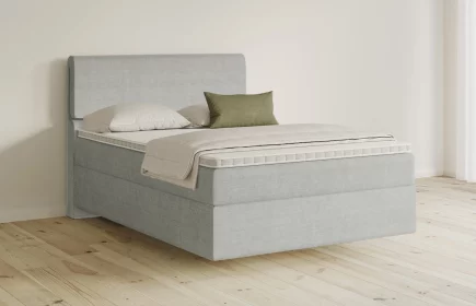 Mozart Boxspringbett Serie 5 Strauss 140x200 Feiner Stoff Silbergrau H2 schwebend