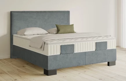Mozart Boxspringbett Serie 5 Wagner 180x220 elektrisch Samt Pastellblau H3/H3 Königliche Matratze