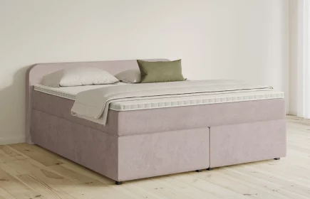 Mozart Boxspringbett Serie 5 Salieri 180x200 mit Bettkasten Samt Hellrosa H2/H3