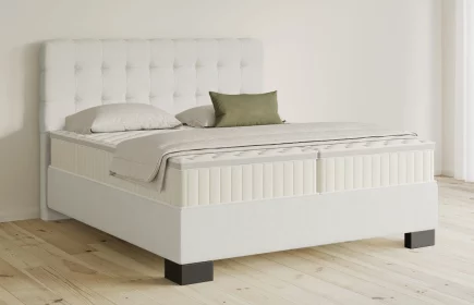 Mozart Boxspringbett Serie 5 Haydn 180x200 Samt Crèmeweiß H3/H4 Königliche Matratze