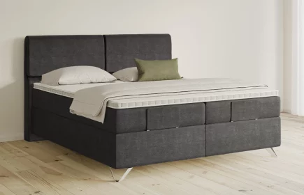 Mozart Boxspringbett Serie 5 Strauss 180x200 elektrisch Feiner Stoff Anthrazit H3/H2