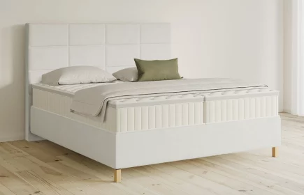 Mozart Boxspringbett Serie 5 Soler 180x200 Samt Crèmeweiß H3/H3 Königliche Matratze