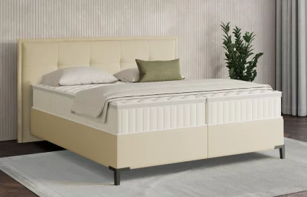 Mozart Boxspringbett Serie 7 Beethoven 200x200 Kunstleder Vanille H2 Königliche Matratze