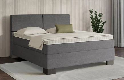 Mozart Boxspringbett Serie 7 Strauss 160x220 Grober Stoff Anthrazit H3/H3