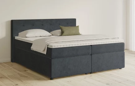 Mozart Boxspringbett Serie 5 Clementi 180x200 mit Bettkasten Samt Anthrazit H4/H3