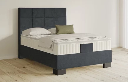 Mozart Boxspringbett Serie 5 Schubert 140x200 elektrisch Samt Anthrazit H3 Königliche Matratze