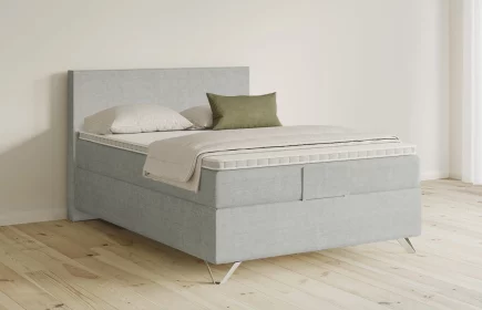 Mozart Boxspringbett Serie 5 Bach 140x200 elektrisch Feiner Stoff Silbergrau H3