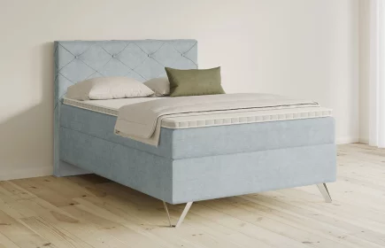 Mozart Boxspringbett Serie 5 Brahms 90x210 Feiner Stoff Pastellblau H2
