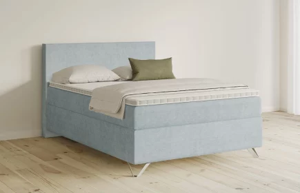 Mozart Boxspringbett Serie 5 Bach 140x200 Feiner Stoff Pastellblau H3