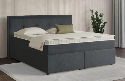 Mozart Boxspringbett Serie 7 Beethoven 180x200 mit Bettkasten Samt Anthrazit H2/H2