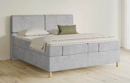 Mozart Boxspringbett Serie 5 Strauss 180x200 elektrisch Samt Hellgrau H3/H3