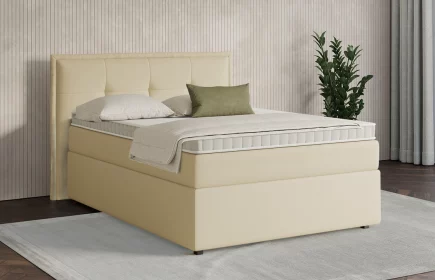 Mozart Boxspringbett Serie 7 Beethoven 120x220 mit Bettkasten Kunstleder Vanille H2
