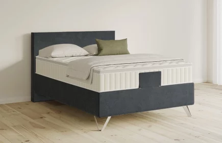 Mozart Boxspringbett Serie 5 Bach 140x220 elektrisch Samt Anthrazit H3 Königliche Matratze