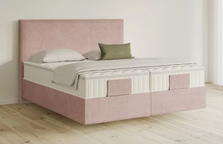 Mozart Boxspringbett Serie 5 Wagner 180x200 elektrisch Feiner Stoff Rosa H3/H3 schwebend Königliche Matratze