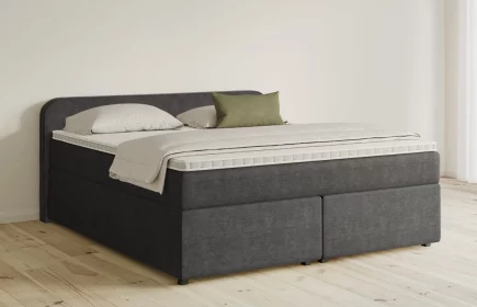 Mozart Boxspringbett Serie 5 Salieri 180x210 mit Bettkasten Feiner Stoff Anthrazit H2/H3