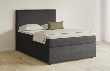 Mozart Boxspringbett Serie 5 Wagner 140x220 mit Bettkasten Feiner Stoff Anthrazit H2