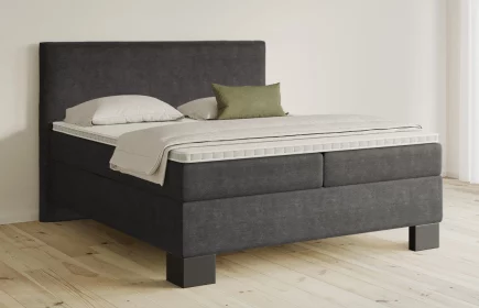 Mozart Boxspringbett Serie 5 Wagner 160x220 Feiner Stoff Anthrazit H2/H2