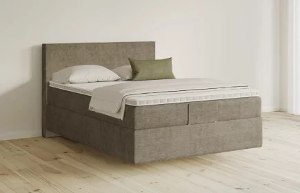 Mozart Boxspringbett Serie 5 Bach 140x200 elektrisch Feiner Stoff Taupe H3 schwebend