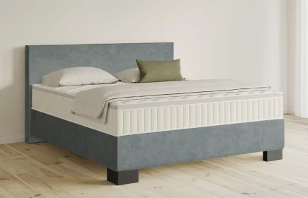 Mozart Boxspringbett Serie 5 Bach 180x200 Samt Pastellblau H3/H4 Königliche Matratze